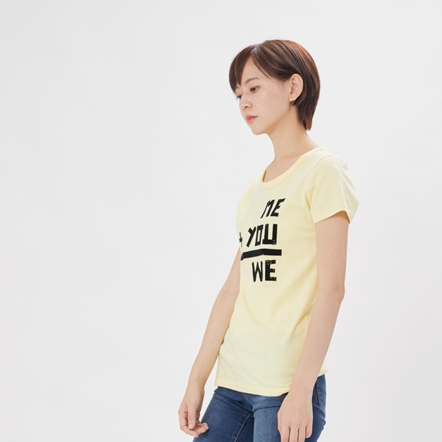 WE 短袖 蜜桃棉 女T 鵝黃