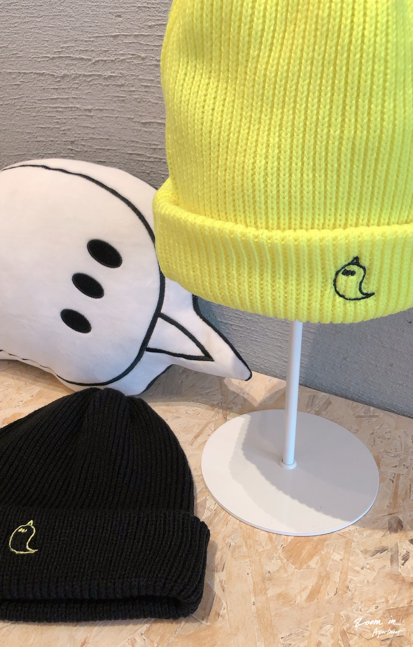 GE「小鬼鬼經典刺繡毛帽」螢光色