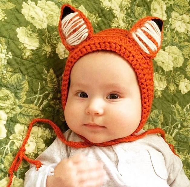 純手工編織小狐狸帽