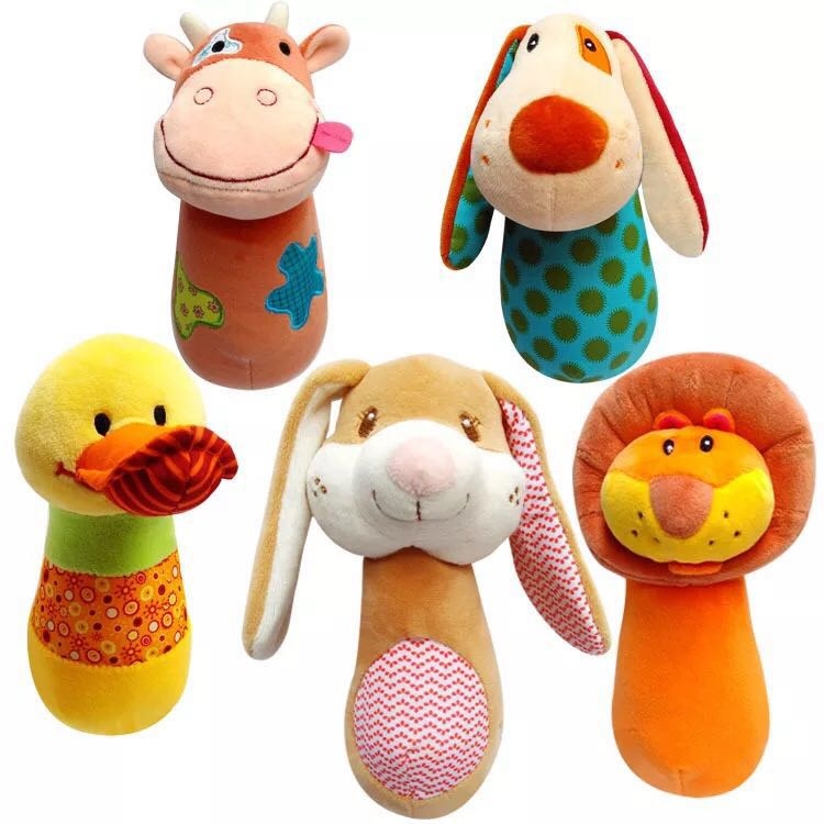 Cartoon Animal Hand Rattle Toys