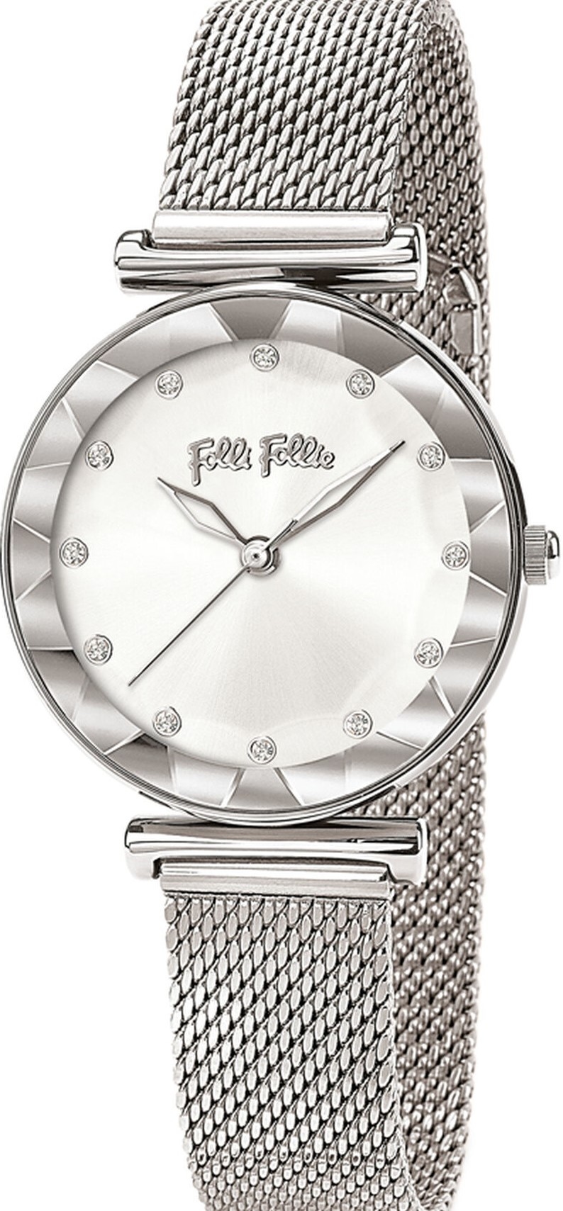 萬年鐘錶 - FOLLI FOLLIE  切割鏡面晶鑽女錶  WF18T003BSS   錶徑31MM