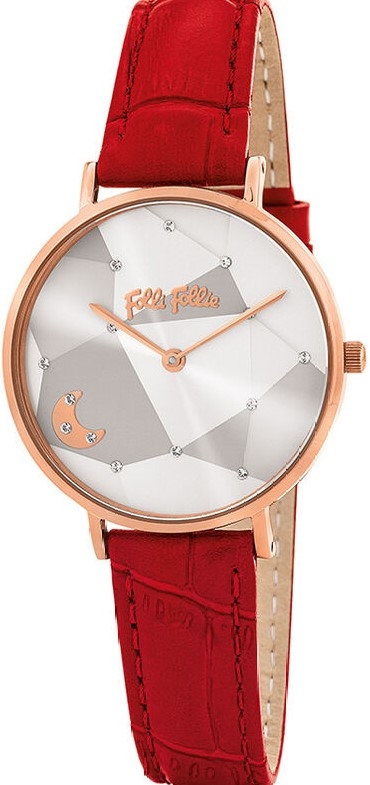 萬年鐘錶 - FOLLI FOLLIE  星月皮革女錶  WF19R016SSW   錶徑33MM