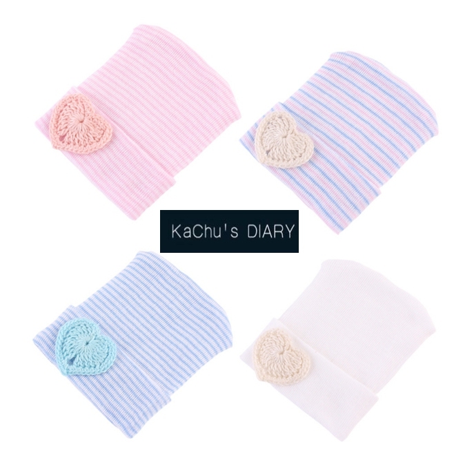 新生兒愛心針織帽