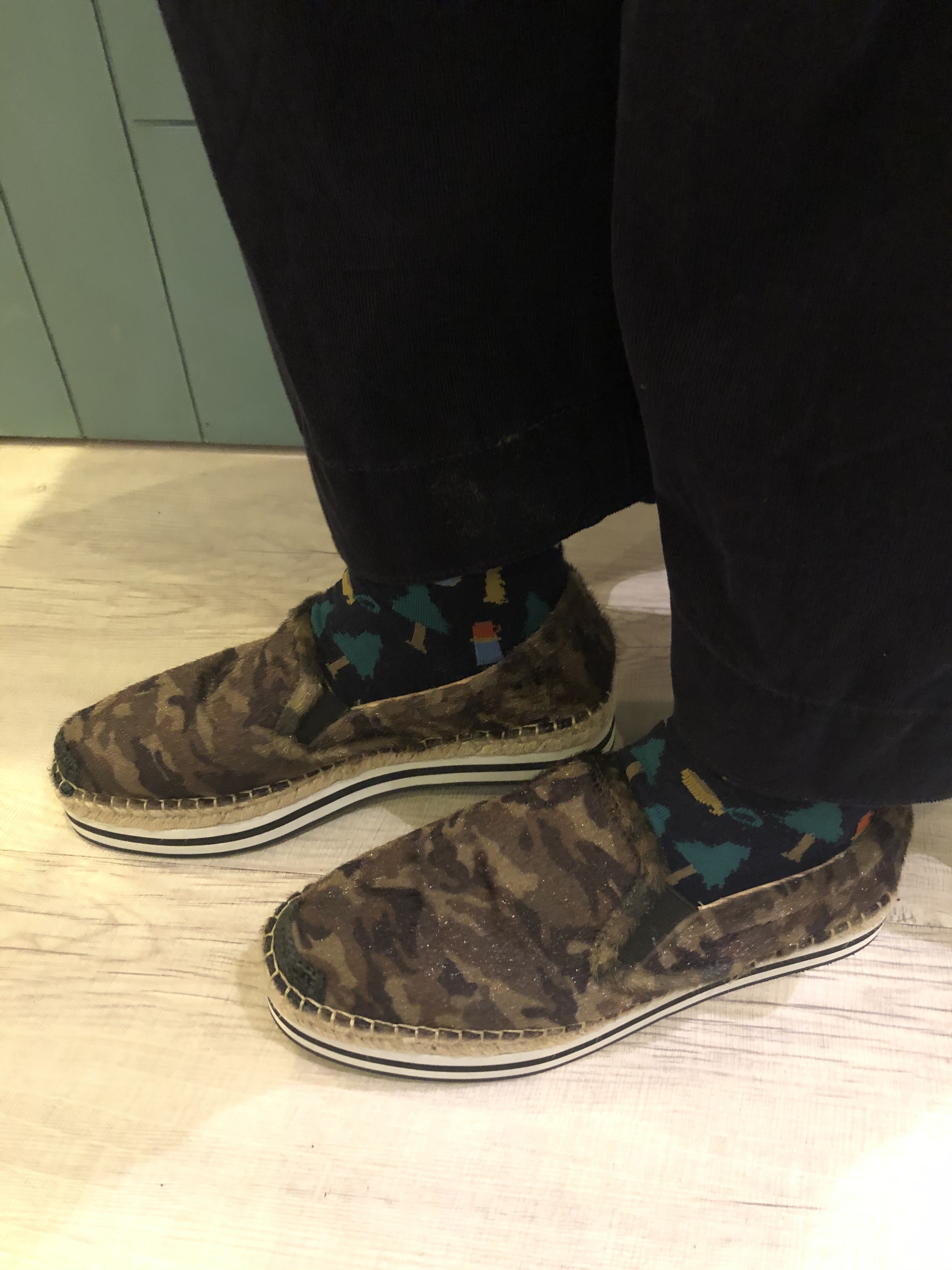 馬毛迷彩厚底鞋