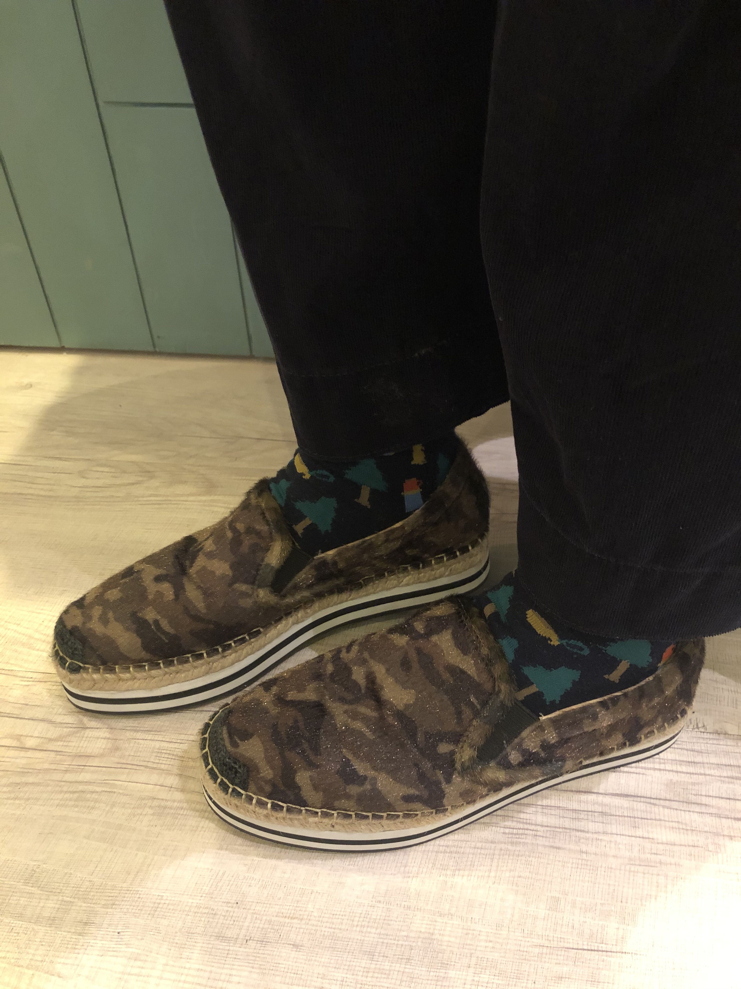 馬毛迷彩厚底鞋