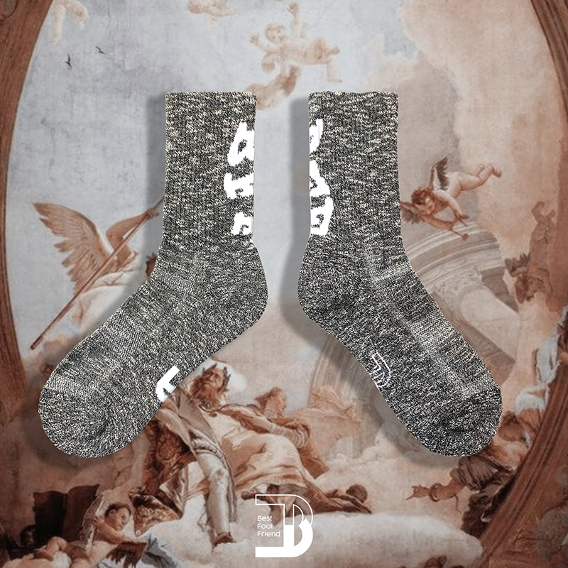 雪花寬字體襪_BF190021-22-F 淺灰色