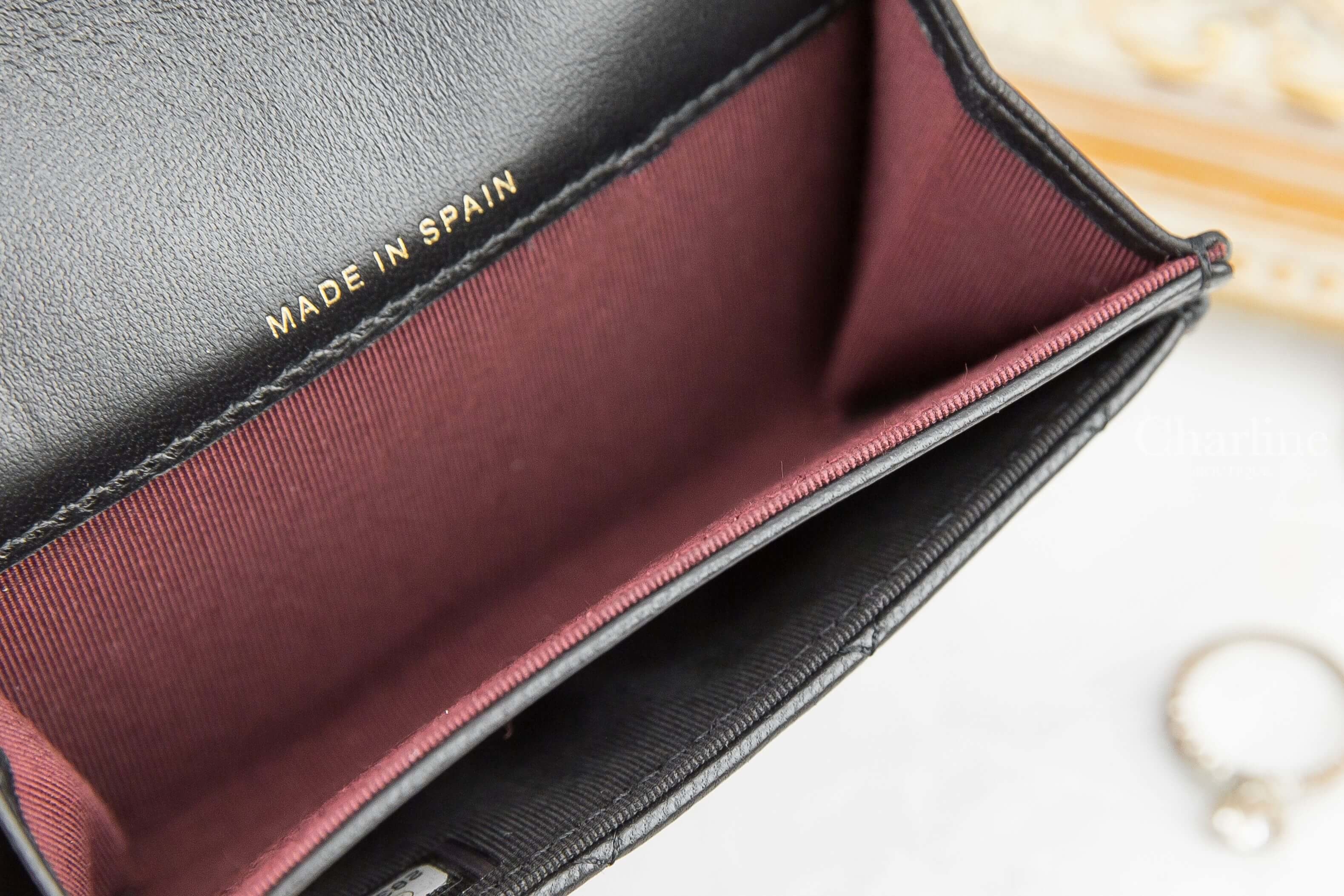 Chanel Classic Card Holder 黑色金CC菱格紋小羊皮零錢夾-Charline Boutique 精品代購