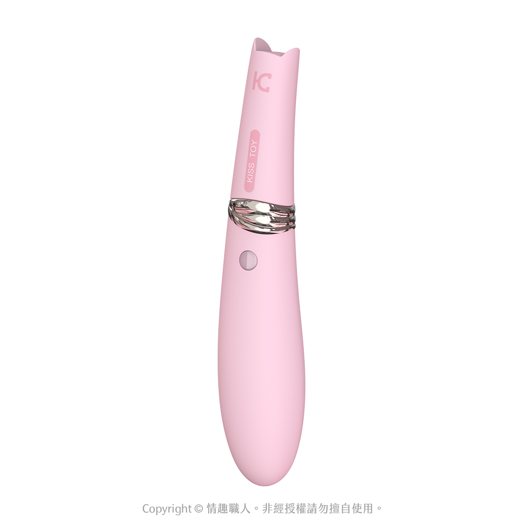 KISS TOY-MISS CC 貓咪3檔吮吸+10段變頻矽膠震動棒-粉