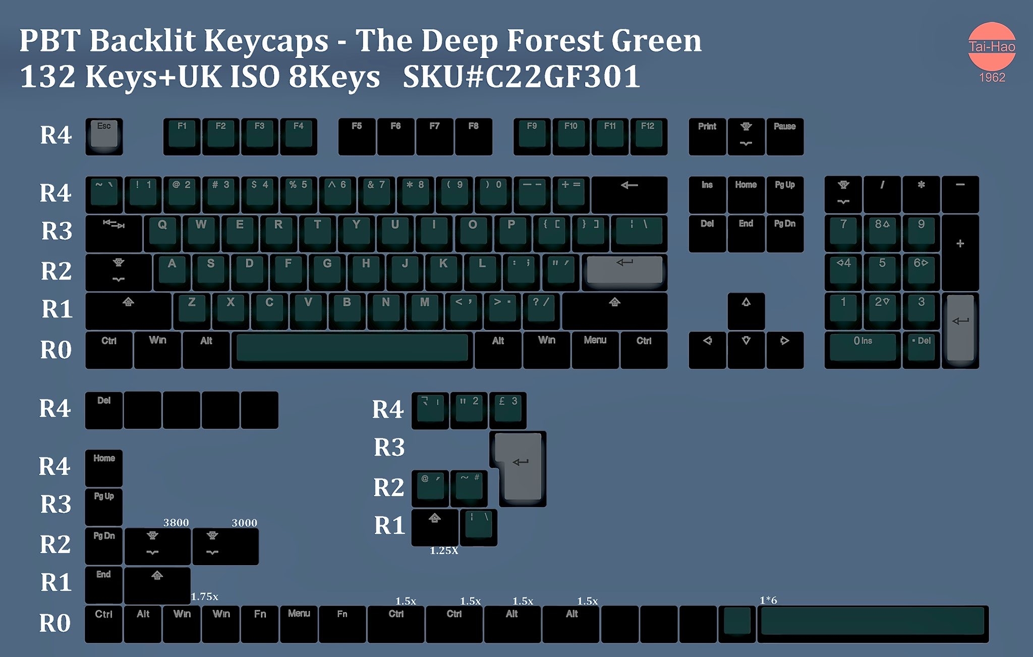 Tai Hao Double Shot Keycaps Pbt Keycaps Backlit Keycaps