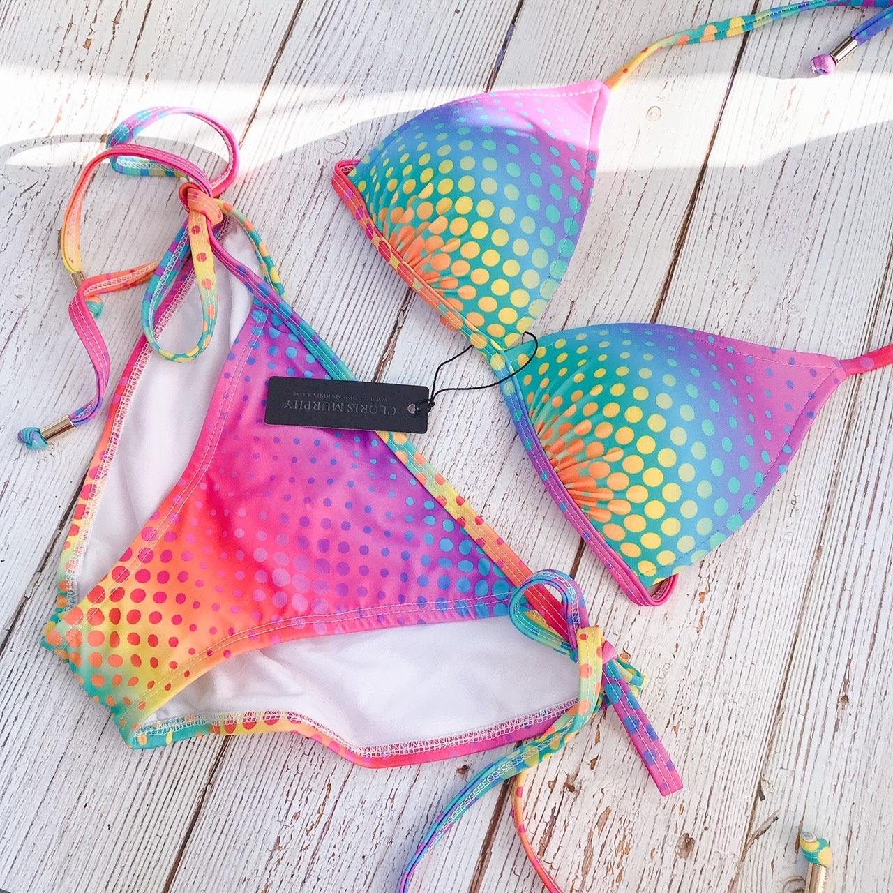 單綁帶抓皺提臀褲《褲子》- 彩虹