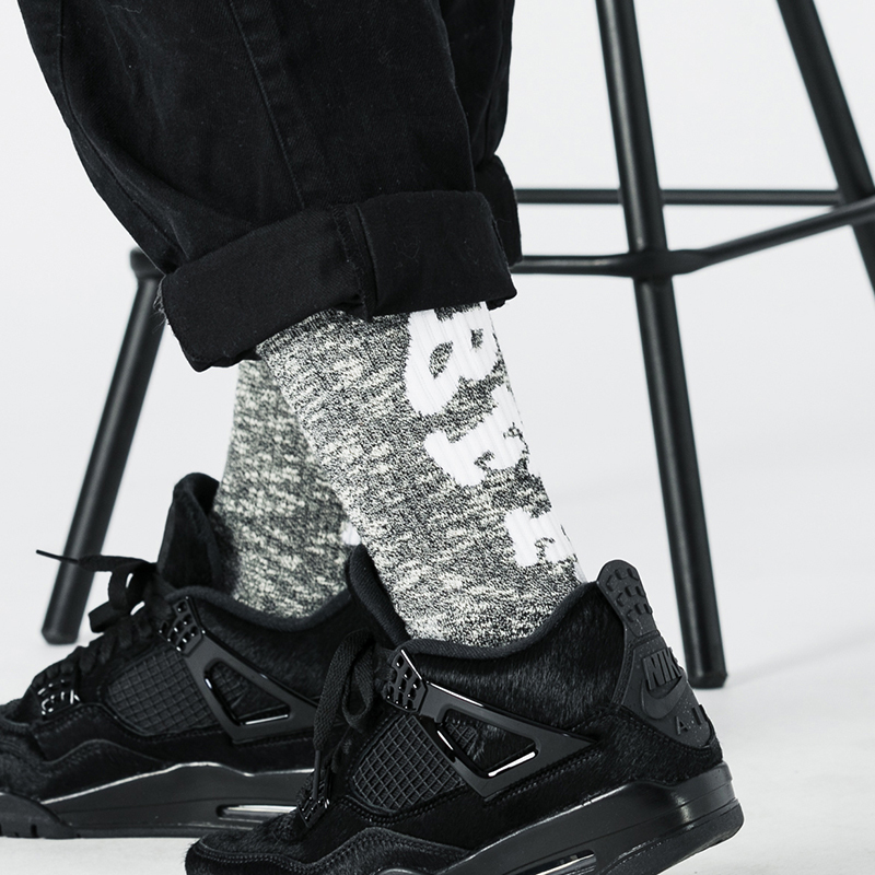 雪花寬字體襪_BF190021-22-F 淺灰色