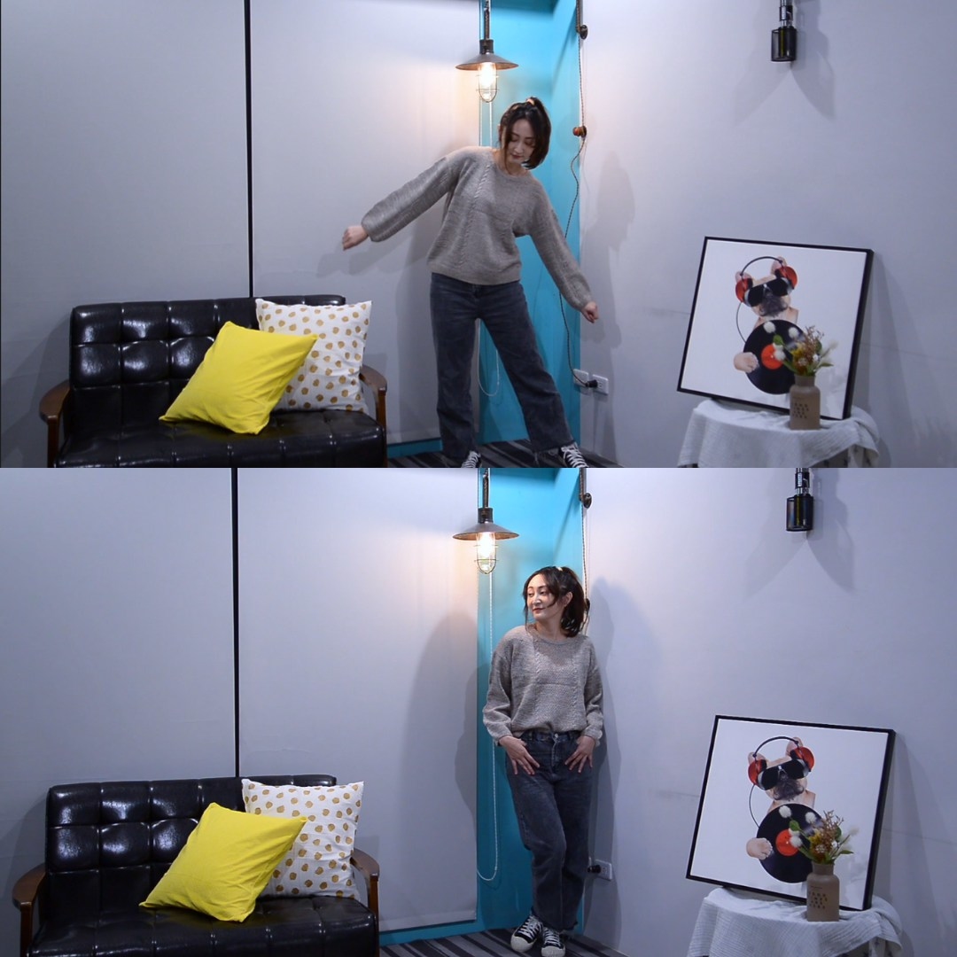 輕刷毛公主袖波浪紋設計針織毛衣-卡其色