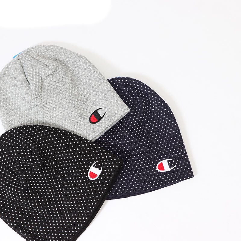 CHAMPION LOGO 灰色 深藍 黑色 滿版 愛心 點點 針織 毛線 毛帽【H1062】!!出清商品售出無退換!!