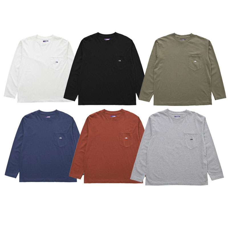 **特價商品售出不退換**紫標 THE NORTH FACE PURPLE LABEL 7OZ 六色 長袖 刺繡 口袋T 長T【NT3961N】