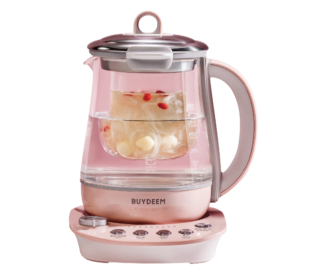 福利品出清【BUYDEEM北鼎】粉漾美顏壺  頂級多功能美顏烹煮壺1500ml-粉漾壺 (茶籃+燉盅套組)