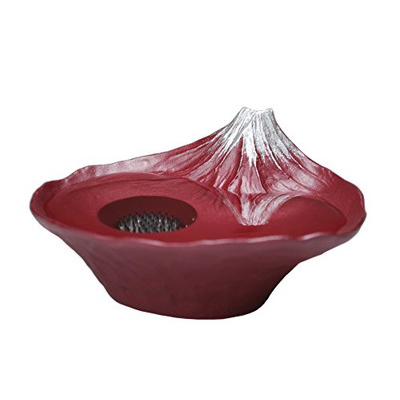 【銀雅堂】倒映富士水盤花器-赤富士