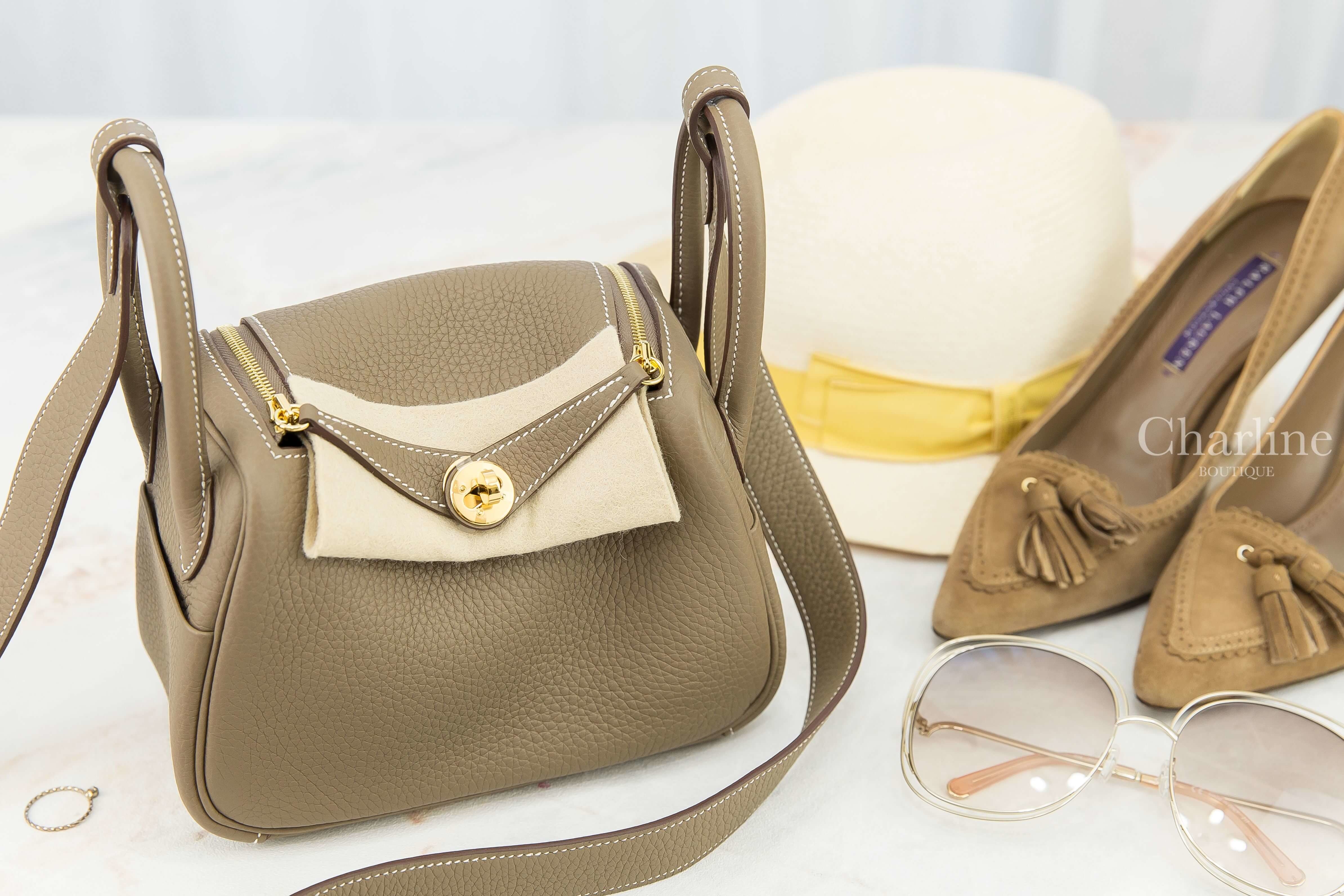 Hermès Lindy Mini II 18 Etoupe Taurillon Clemence 大象灰金釦
