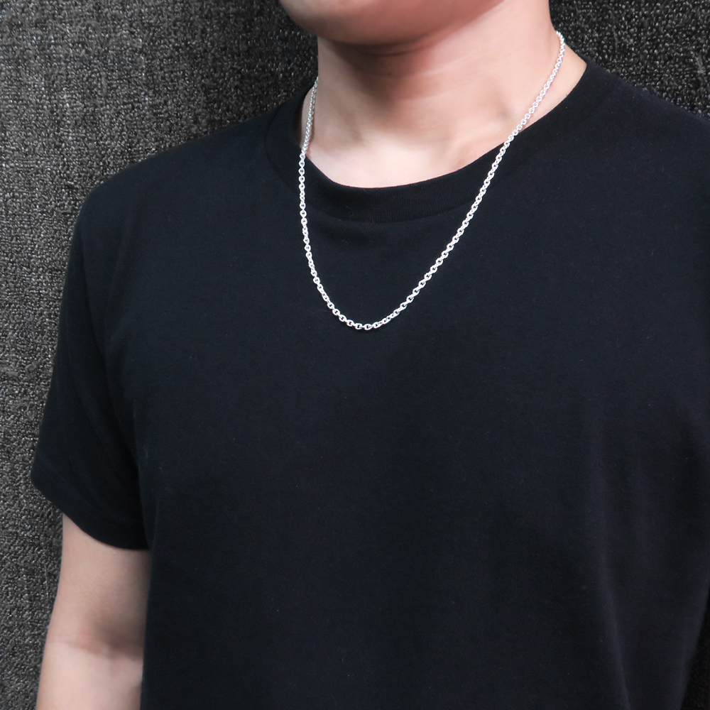 經典圓圈鍊(3.0mm寬鍊) 925純銀 男生項鍊 中性 客製長度銀鍊(不含墜子)