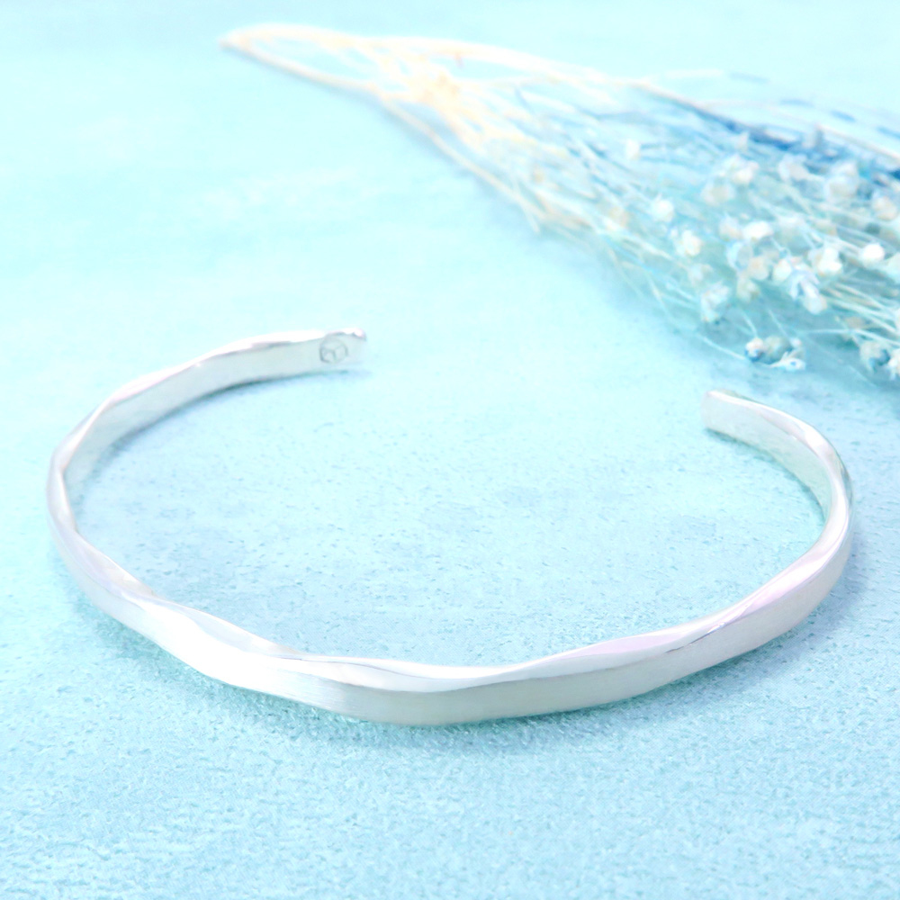 WAVE FLOWER 浪花手環-水波 925純銀C型手環