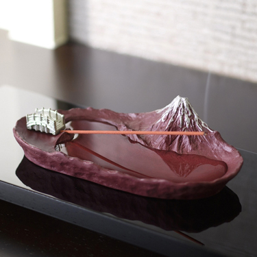 【銀雅堂】倒映富士 香立-赤富士