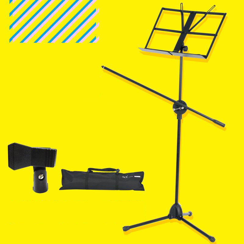 台灣製造 YHY MS-340BM-1 麥克風中譜架 (附譜架袋+夾頭) 可收式中譜架