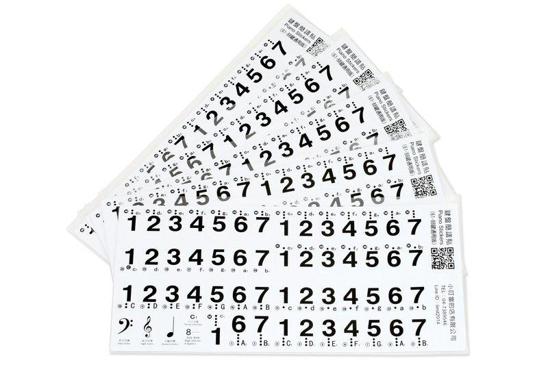 小叮噹的店 MUSINGS鋼琴簡譜貼(單張售) 鋼琴鍵盤數字 貼紙對照表MU-15