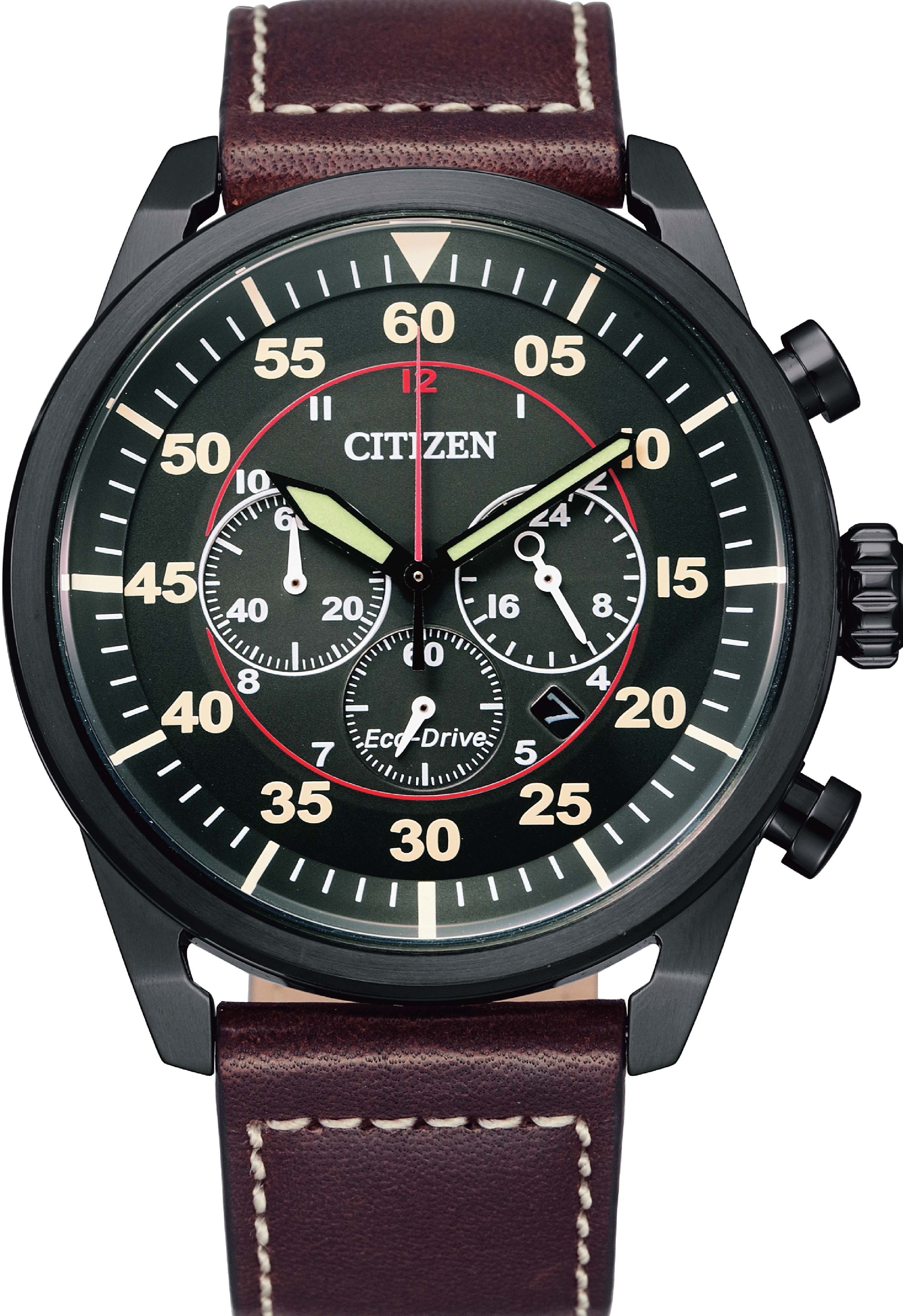 萬年鐘錶 - Citizen 星辰錶    光動能男錶  計時碼表腕錶   CA4218-14E    錶徑45MM