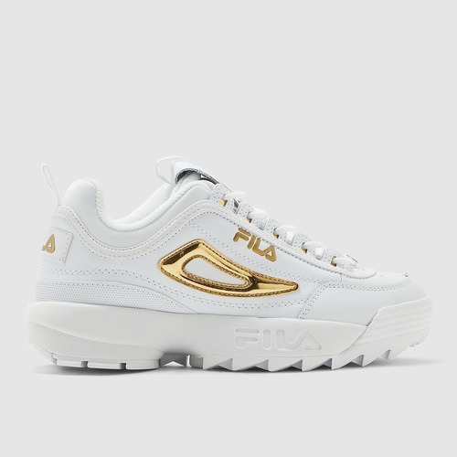 fila disruptor white and gold