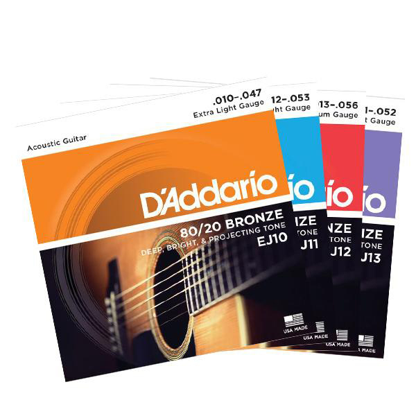 木吉他弦 D'addario 民謠吉他弦 EJ10 EJ11 EJ13 青銅80/20