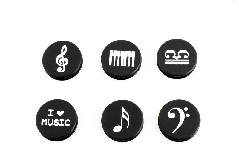 磁鐵 台製 TP1960A 音符造型 不透明黑色磁鐵(6入)