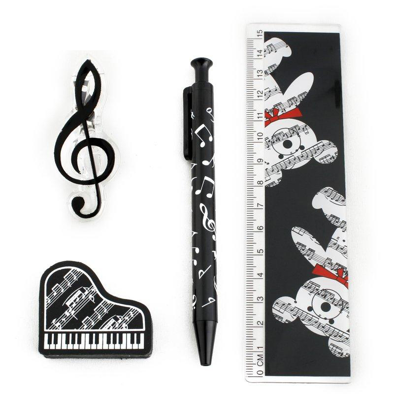 台製 CF15L 文具組．音樂 文具組(尺+擦子+自動鉛筆+樂譜夾子)