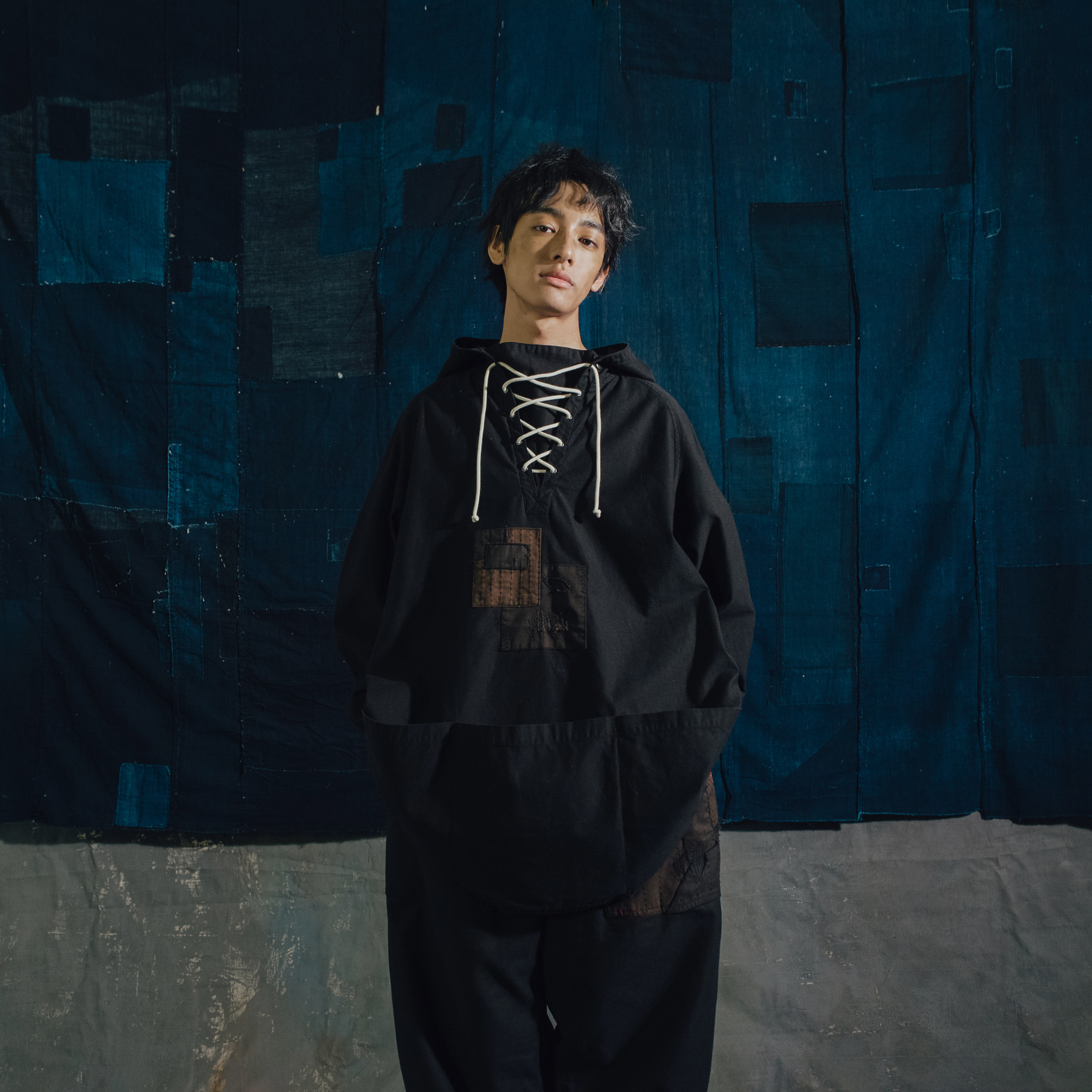 GOOPiMADE x SYNDRO  “BORO EXPLORER” PATCHWORK MOUNTAINEERING SMOCK - Black
