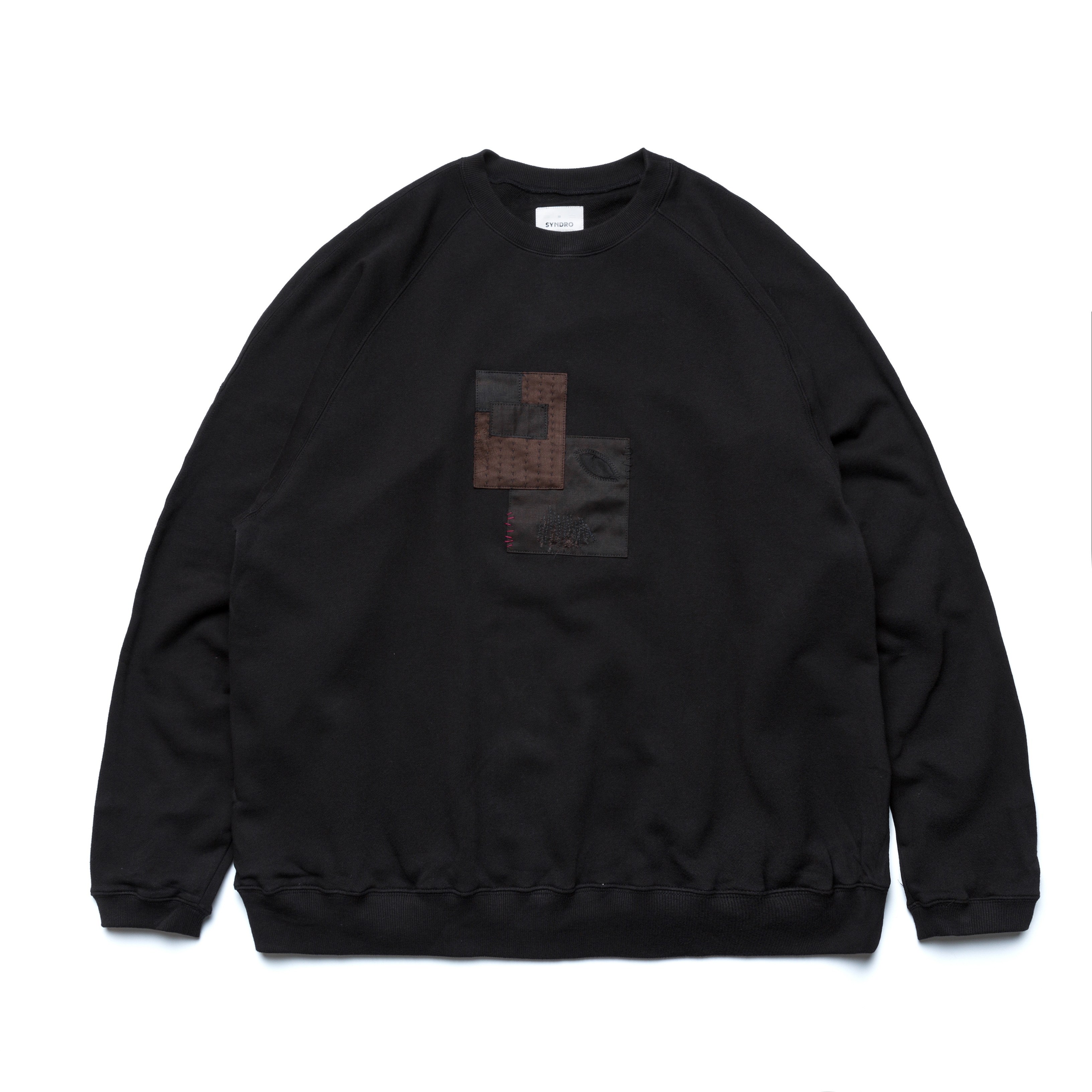 GOOPiMADE x SYNDRO  “NEEDLE MAN” LOOSE FIT SWEAT SHIRT - Black