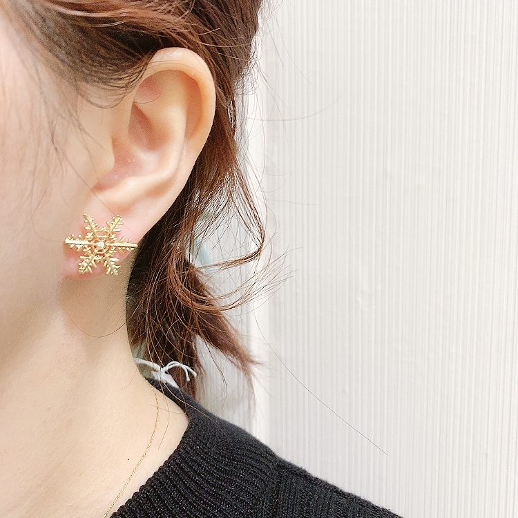 [日本制]Farbe 雪花耳環/頸鏈