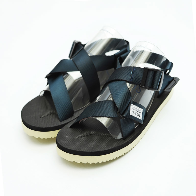 [出清商品售出無退換] SUICOKE CHIN 2 023-2 深藍 奶油底 綁帶 涼鞋【SK0232NY】