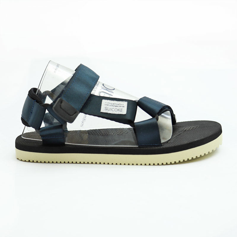 [出清商品售出無退換] SUICOKE DEPA 022 深藍 奶油底 涼鞋 尼龍 耐磨底 魔鬼氈【SK022NY】