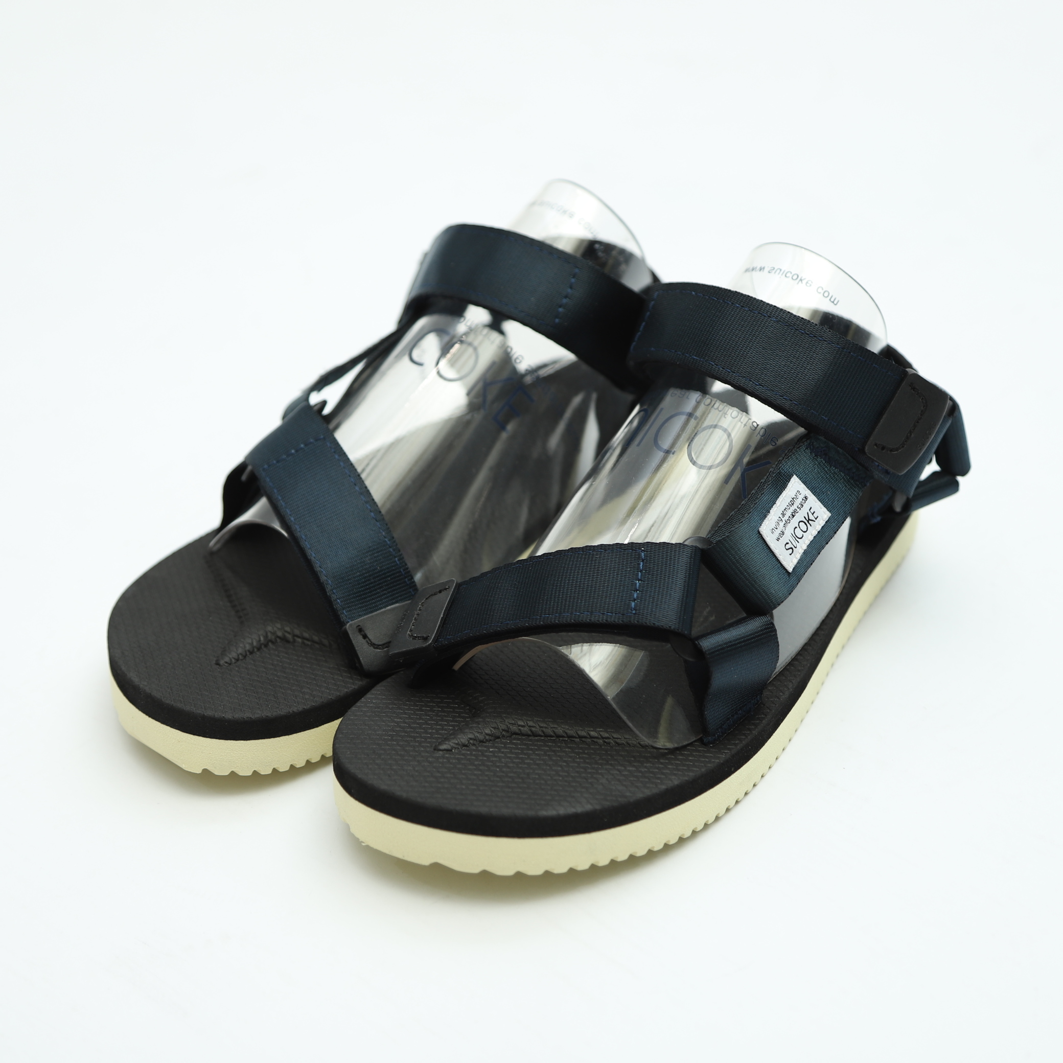 [出清商品售出無退換] SUICOKE DEPA 022 深藍 奶油底 涼鞋 尼龍 耐磨底 魔鬼氈【SK022NY】