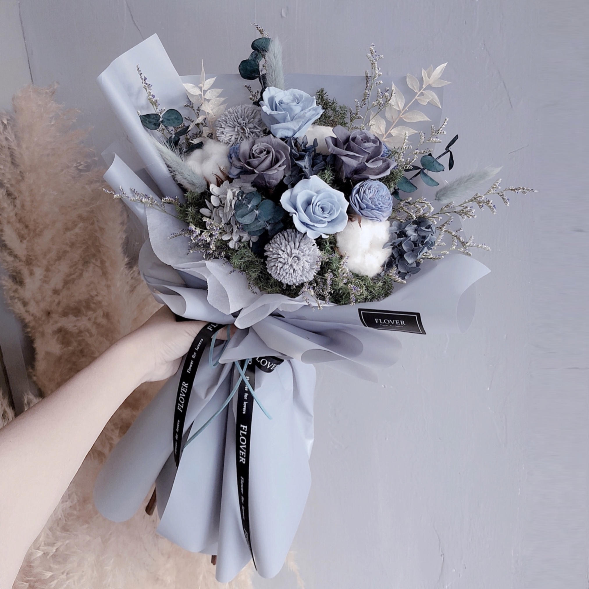 莫蘭迪灰永生花束