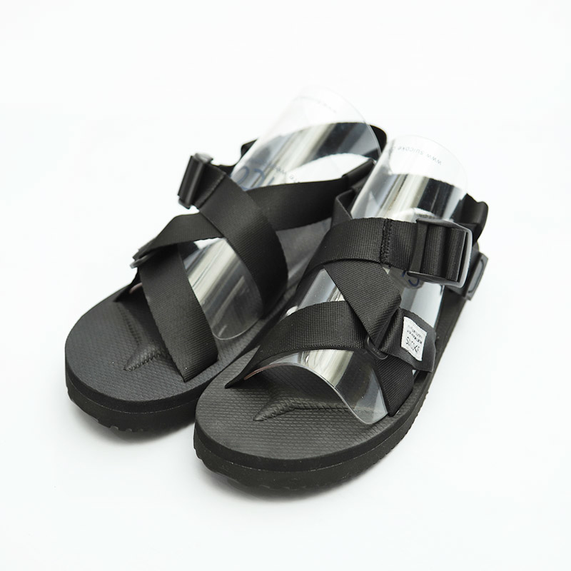 [出清商品售出無退換] SUICOKE CHIN 2 023-2 黑色 奶油底 綁帶 涼鞋【SK0232BK】