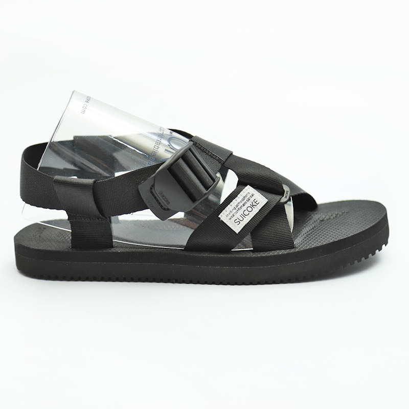 [出清商品售出無退換] SUICOKE CHIN 2 023-2 黑色 奶油底 綁帶 涼鞋【SK0232BK】