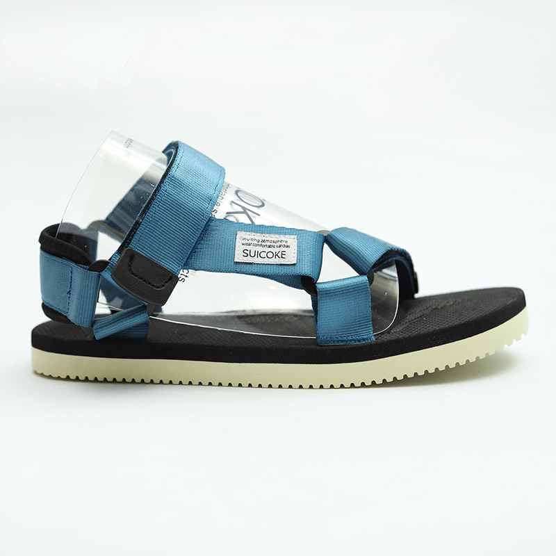 [出清商品售出無退換] SUICOKE DEPA 022 水藍 奶油底 涼鞋 尼龍 耐磨底 魔鬼氈【SK022BL】