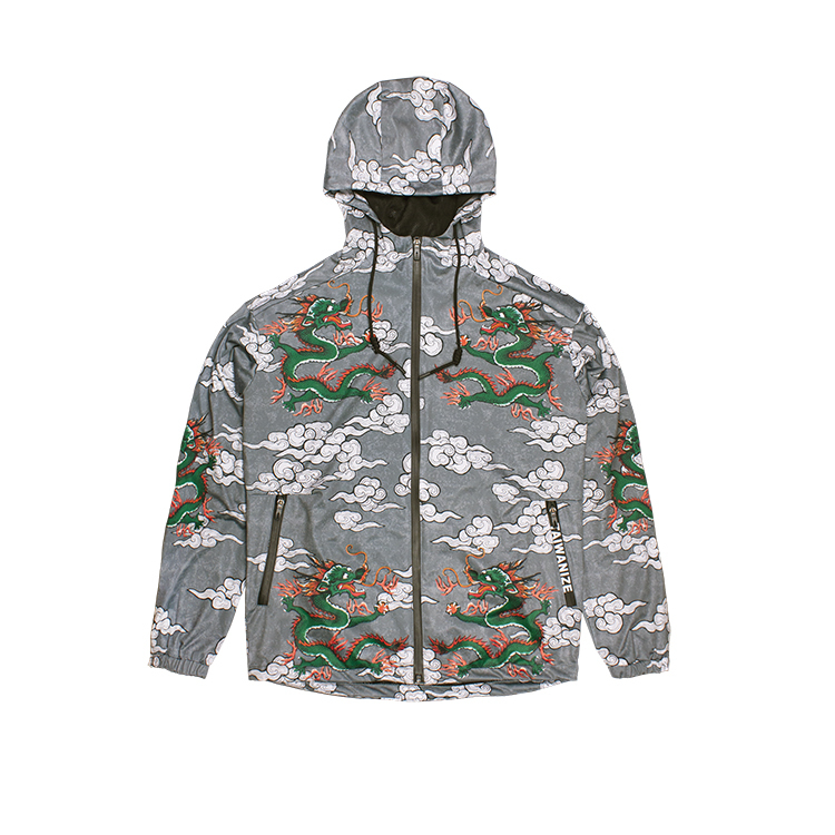 Dragons Pattern Windbreaker