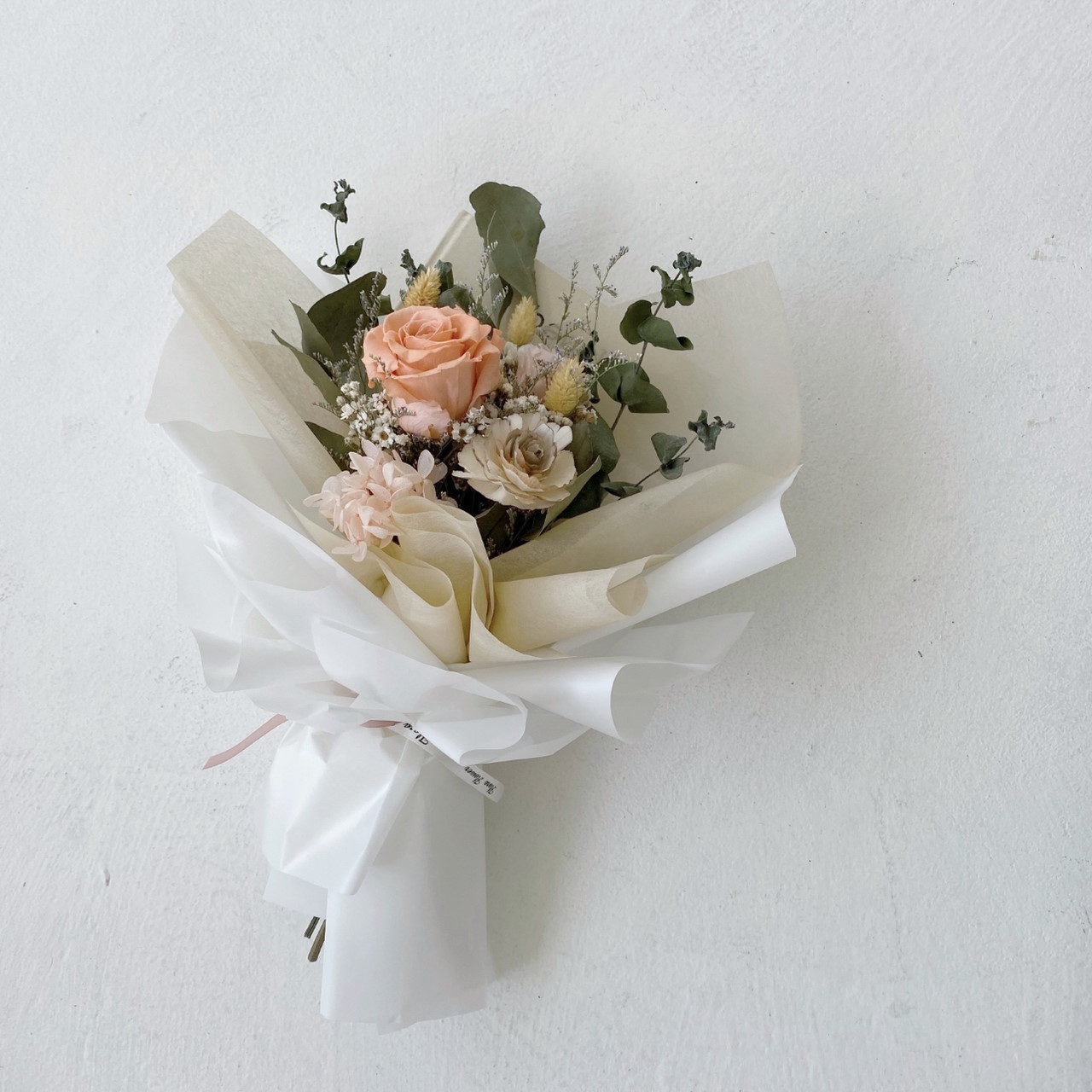 韓系乾燥花束-暖橘