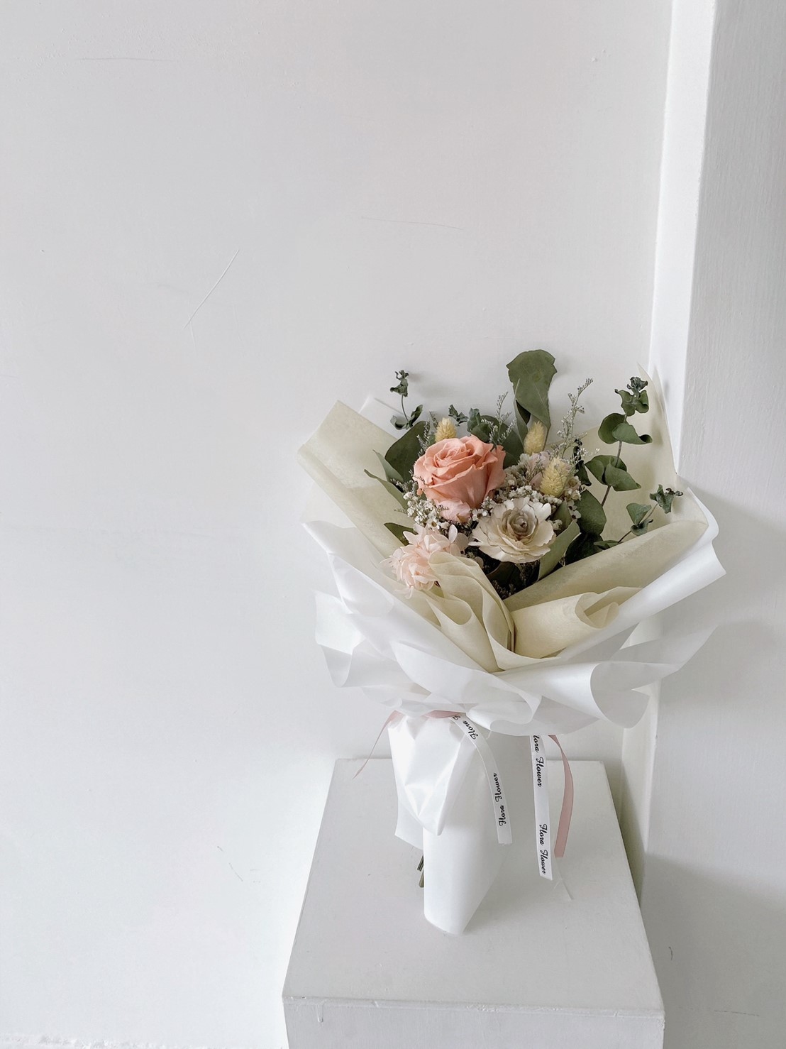 韓系乾燥花束-暖橘