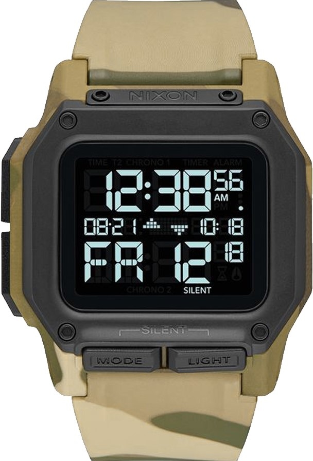 萬年鐘錶 - NIXON 尼克森 衝浪 regulus 電子錶  沙色迷彩  A1180-2865  錶徑46MM