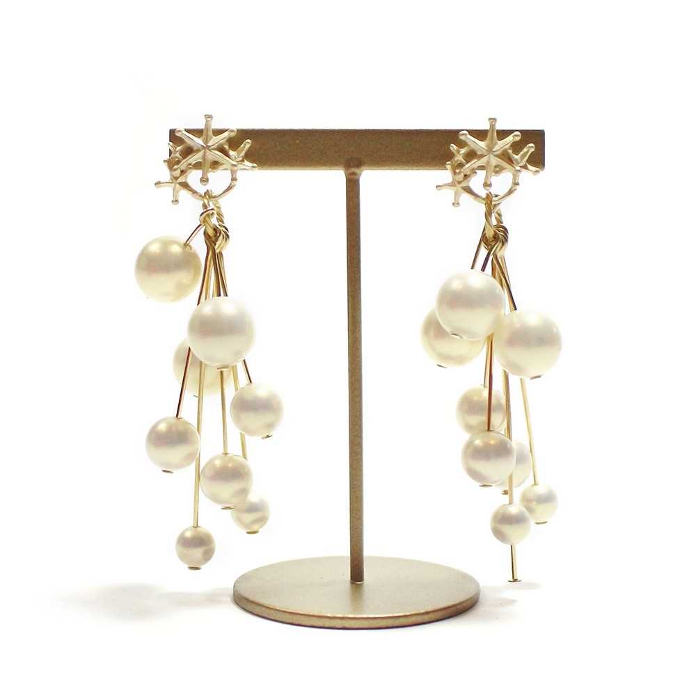 Palnart Poc 日本制 華麗珍珠螺旋珍耳環