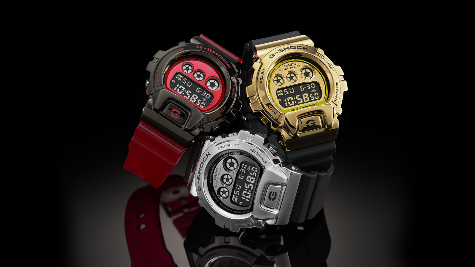 萬年鐘錶 - G-SHOCK  不鏽鋼金屬系列電子錶    GM-6900-1DR   錶徑 : 49.7 mm
