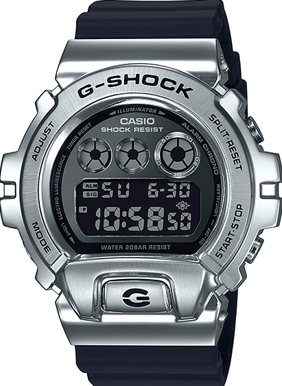 萬年鐘錶 - G-SHOCK  不鏽鋼金屬系列電子錶    GM-6900-1DR   錶徑 : 49.7 mm