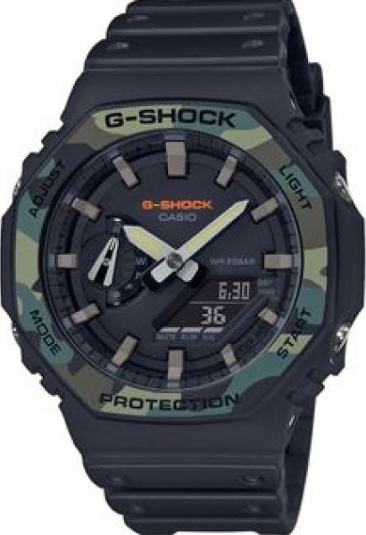 萬年鐘錶 - G-SHOCK  迷彩八角錶殼系列電子錶   GA-2100SU-1A   錶徑 : 48.5 mm