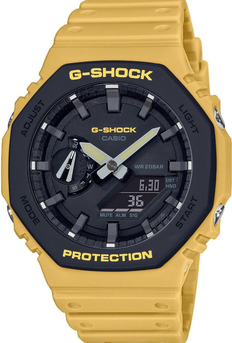 萬年鐘錶 - G-SHOCK  黃蜂八角錶殼系列電子錶   GA-2110SU-9A  錶徑 : 48.5 mm